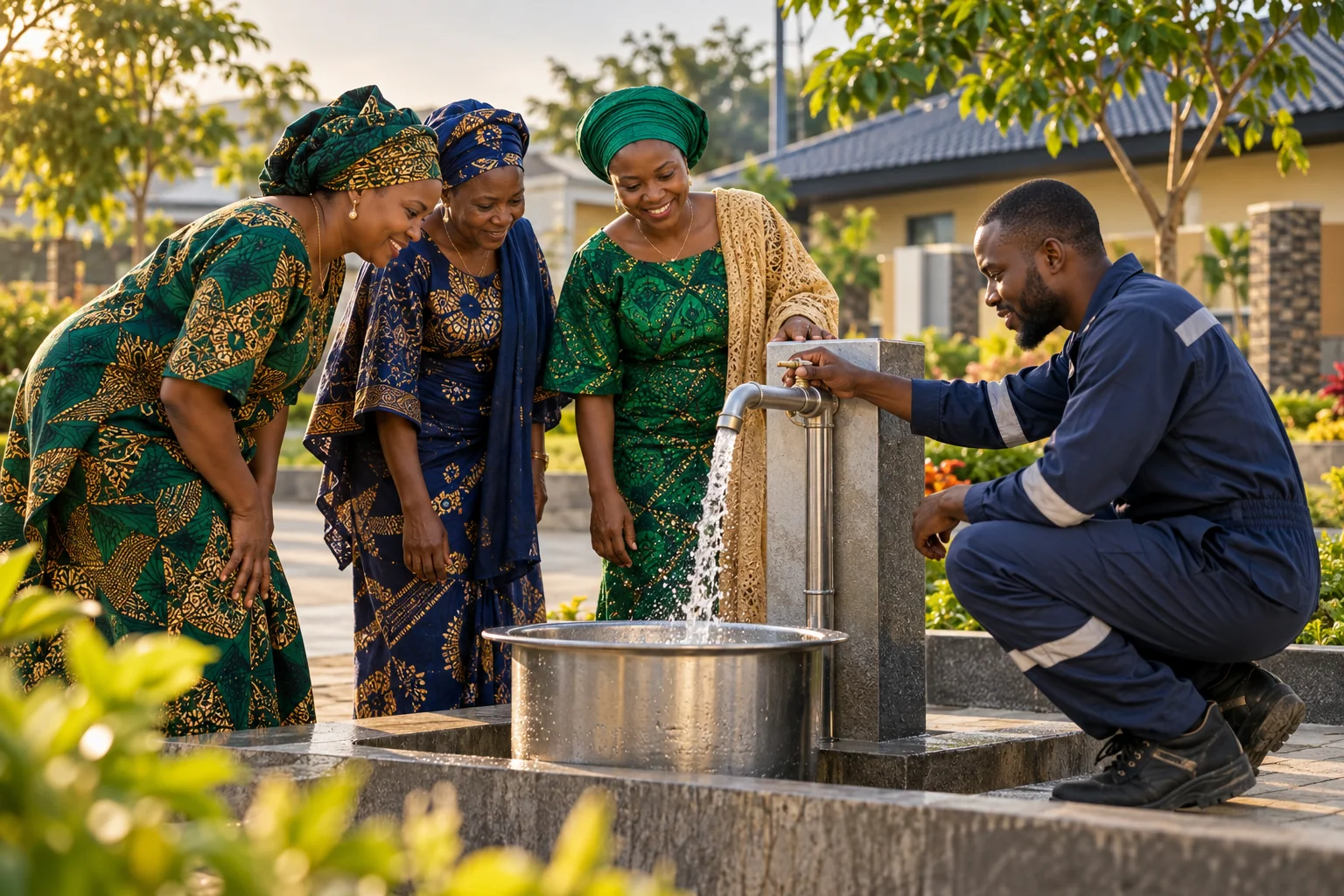 Illustrative scene of community water access
